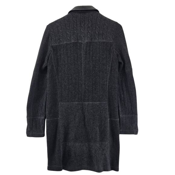 Burning Torch 100% Recycled Cashmere Cardigan Sweater Jacket XS Charcoal Gray - Picture 4 of 10